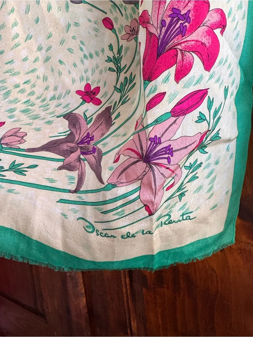 Oscar de la Renta silk floral scarf